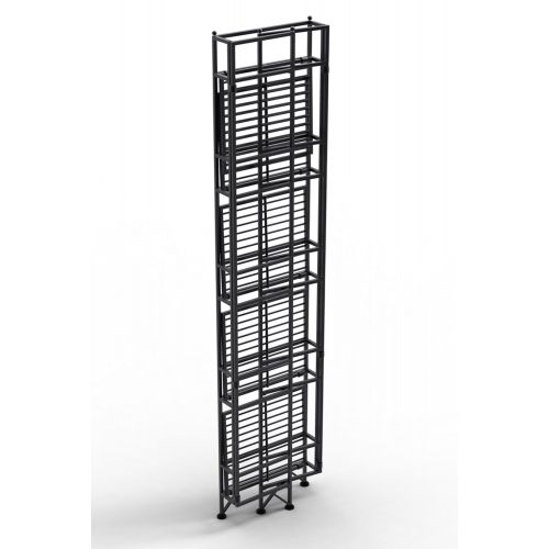  Convenience Concepts Designs2Go X-Tra Storage 3-Tier Folding Metal Shelf, Black