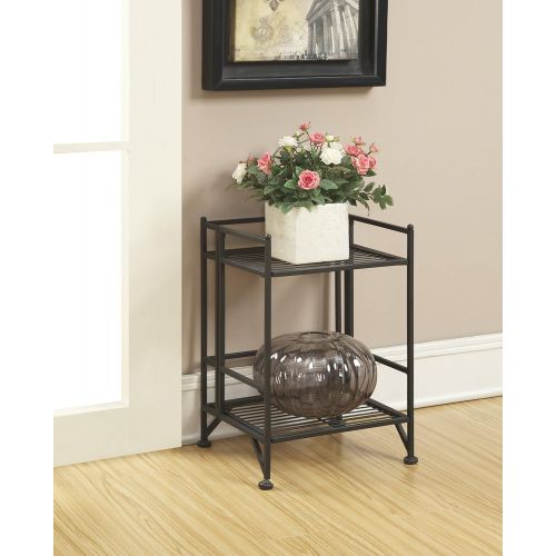  Convenience Concepts Designs2Go X-Tra Storage 3-Tier Folding Metal Shelf, Black