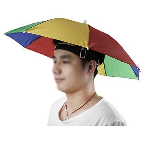  [아마존베스트]Westeng Sun Rain Umbrella Hat Golf Fishing Camping Headwear Cap 55cm Diameter 1Piece