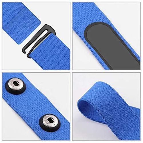  CooSpo Heart Rate Chest Strap Replacement, Adjustable Elastic Soft Fitnesss Chest Band, Colorful Replace HR Chest Belt for XOSS/Wahoo/Garmin/Shanren and More, Buckle Distance 45mm（