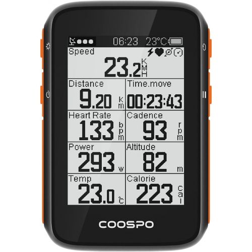  [아마존베스트]CooSpo GPS Bike Computer,Wireless Cycling Computer Speedometer Odometer with 2.4 Inch LCD Display, 3 Satellite Systems,36 Hours Battery Life,IPX7 Waterproof Support BLE 5.0 ANT+