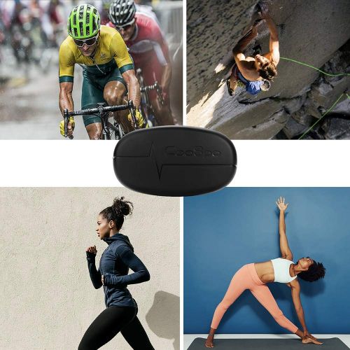  CooSpo Fitness Tracker Ant+ Heart Rate Monitor Chest Strap IP67 Waterproof with Bluetooth for Wahoo Strava Zwift