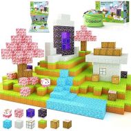 Magnetic Blocks - Build Mine Magnet World Cherry Blossom Set, Magnetic Tiles Building STEM Toys for Boys & Girl Kids Toddler Toys for 3+ Years Old