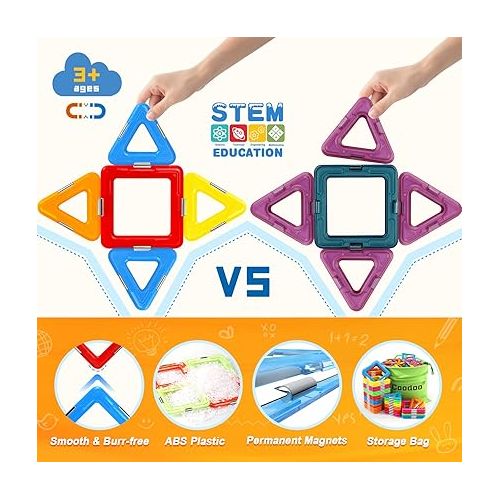  Magnetic Building Blocks STEM Toy for Kids 3+ - Endless Educational Play Value