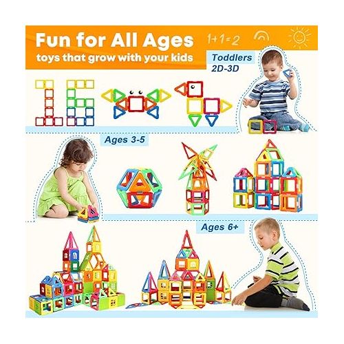  Magnetic Building Blocks STEM Toy for Kids 3+ - Endless Educational Play Value