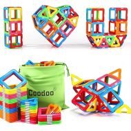 Coodoo Upgraded Magnetic Blocks Tough Tiles STEM Toys for 3+ Year Old Boys and Girls Learning by Playing Games for Toddlers Kids, Compatible with Major Brands Building Blocks - Starter Set