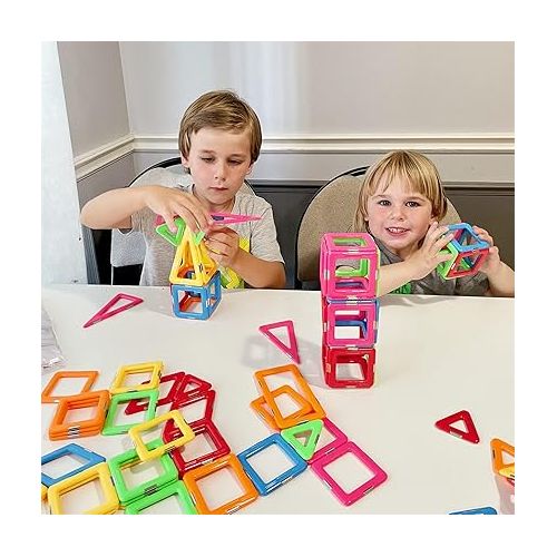  Coodoo Upgraded Magnetic Blocks Tough Tiles STEM Toys for 3+ Year Old Boys and Girls Learning by Playing Games for Toddlers Kids, Compatible with Major Brands Building Blocks - Starter Set