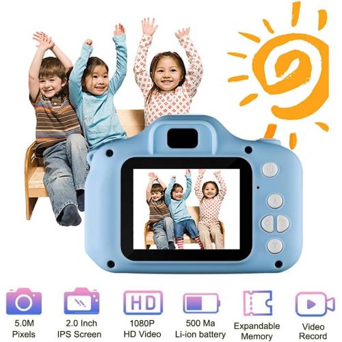  [아마존베스트]Coodoo Kids Camera Toys for 4-8 Year Old Boys Toddler Rechargeable Cameras with 2 Inch IPS Screen for Children Birthday Gift Idea(Free 16GB Memory Card Included)