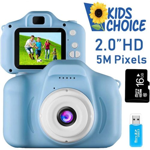  [아마존베스트]Coodoo Kids Camera Toys for 4-8 Year Old Boys Toddler Rechargeable Cameras with 2 Inch IPS Screen for Children Birthday Gift Idea(Free 16GB Memory Card Included)