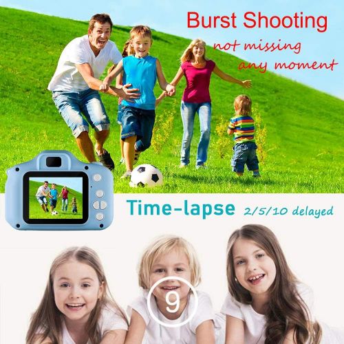  [아마존베스트]Coodoo Kids Camera Toys for 4-8 Year Old Boys Toddler Rechargeable Cameras with 2 Inch IPS Screen for Children Birthday Gift Idea(Free 16GB Memory Card Included)