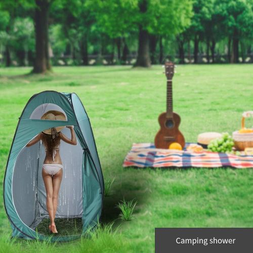  Coofel Easy Pop Up Privacy Shower Tent, Portable Outdoor Shower Tent for Camping, Biking, Toilet, Shower, Beach and Changing Room