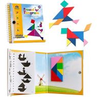 Travel Tangram Puzzle - Magnetic Pattern Block Book Road Trip Game Jigsaw Shapes Dissection STEM Games with Solution for Kid Adult Challenge - IQ Educational Toy Gift Brain Teasers 360 Patterns