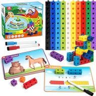 Math Cubes, Manipulatives Number Counting Blocks with Activity Snap Linking Cube Math Construction Toy Gift for Preschool Learning 3 4 5 Year Old