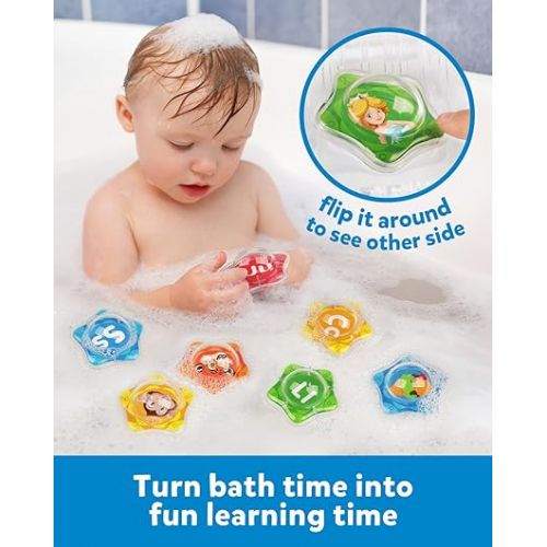  Coogam Starfish Floating Bath Toys, 26pcs Bathtub Alphabet Letters Set, Montessori Educational Water Pool Toy Learning Activities Shower Toy Gift for Preschool 2 3 4 5 Years Old Toddlers