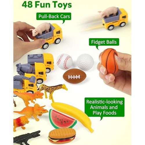  Coogam Sorting Toy for Toddlers, Animals Dinosaurs Fruits Vehicles Foods Fishes Balls Farm Playset, Fine Motor Montessori Game Preschool Educational Learning Gift for 2 3 4 Year Old