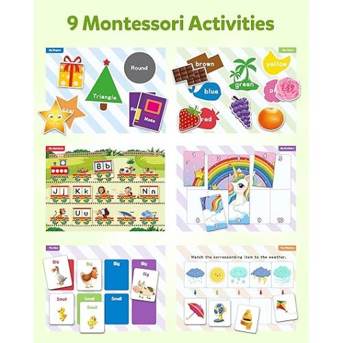  Coogam Preschool Magnetic Busy Book, 9 Themed Stickers Toys Fine Motor Skills Learning Binder Quiet Book Montessori Toys for Kids Toddlers Home Kindergarten