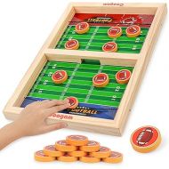 Coogam Fast Sling Puck Game, Wooden Sling Football Shot Board Game Large Table Interaction Speed Track Toy for Party Home Family Parents-Child Boys Girls Adult