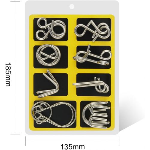  [아마존베스트]Coogam Metal Wire Puzzle Set of 16 with Pouch,Brain Teaser IQ Test Disentanglemen Iron Link Unlock Interlock Game Chinese Ring Magic Trick Toy for Party Favor Kids Adults Challenge