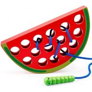 [아마존베스트]Coogam Wooden Lacing Watermelon Threading Toys Wood Block Puzzle Travel Game Early Learning Fine Motor Skills Montessori Educational Gift for 1 2 3 Years Old Toddlers Baby Kids