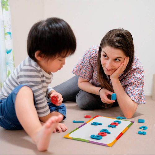  Coogam Magnetic Letters 208 Pcs with Magnetic Board and Storage Box - Uppercase Lowercase Foam Alphabet ABC Magnets for Fridge Refrigerator - Educational Toy Set for Classroom Kids