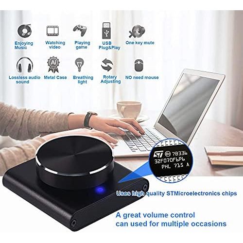  [아마존베스트]Cooidea USB Volume Control Button Mute Function Computer Speaker Audio Volume Control Adjuster Support Win7 / 8 / 10 / XP / Mac / Vista Android