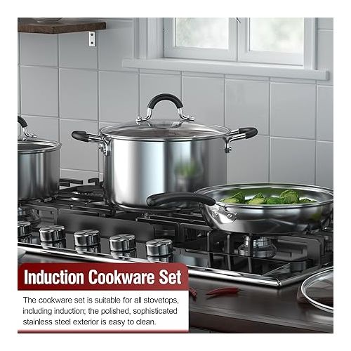  Cook N Home Professional Stainless Steel Saucepan with Lid, 2-Quart, Silver