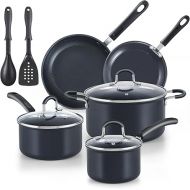 Cook N Home Professional Hard Anodized Nonstick Pots and Pans 10-Piece Cookware Set, with Stay-Cool Handles Black