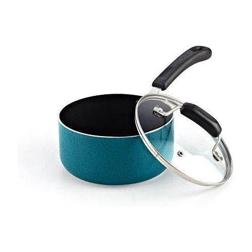  [아마존베스트]Cook N Home 02588 12-Piece Stay Cool Handle, Turquoise Nonstick Cookware Set