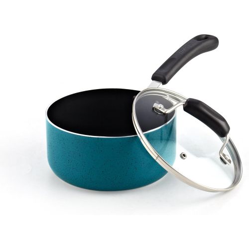  [아마존베스트]Cook N Home 02588 12-Piece Stay Cool Handle, Turquoise Nonstick Cookware Set