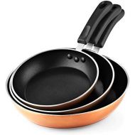 [아마존베스트]Cook N Home 02613 Nonstick Saute Omelet Skillet 3-Piece Fry Pan Set, 8, 9.5, and 12-Inch Copper
