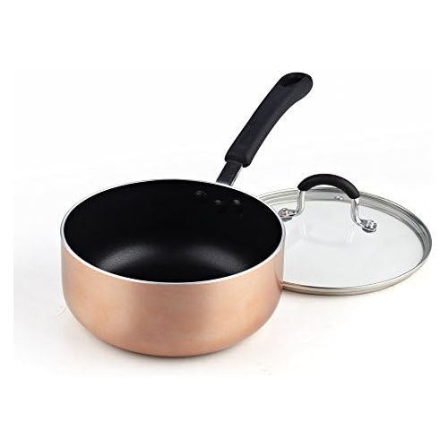  [아마존베스트]Cook N Home 02581 8-Piece Nonstick Heavy Gauge, Copper/Brown Cookware Set