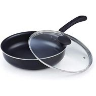 [아마존베스트]Cook N Home 10.5-Inch/3.5 Quart Nonstick Deep Saute Fry Pan/Jumbo Cooker with Lid, Black