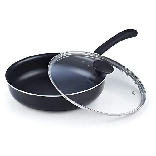  [아마존베스트]Cook N Home 10.5-Inch/3.5 Quart Nonstick Deep Saute Fry Pan/Jumbo Cooker with Lid, Black