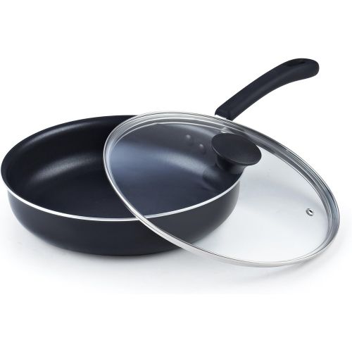  [아마존베스트]Cook N Home 10.5-Inch/3.5 Quart Nonstick Deep Saute Fry Pan/Jumbo Cooker with Lid, Black