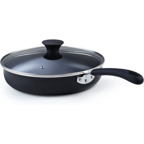  [아마존베스트]Cook N Home 10.5-Inch/3.5 Quart Nonstick Deep Saute Fry Pan/Jumbo Cooker with Lid, Black