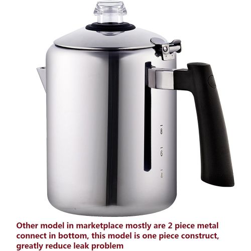  [아마존베스트]Cook N Home 8-Cup Stainless Steel Stovetop Coffee Percolator Pot Kettle, Tea