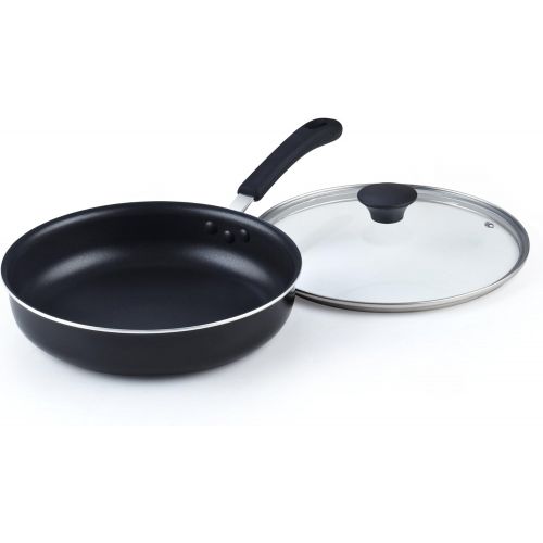  Cook N Home Nonstick Deep Fry Jumbo Cooker with Lid, Black 10.5-Inch Saute Pan