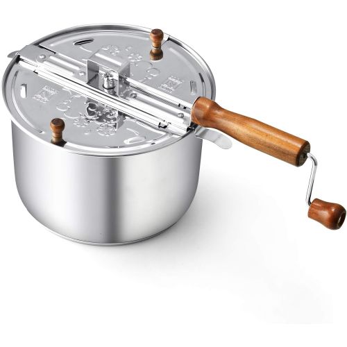  [아마존베스트]Cook N Home 02627 Stainless Steel Popcorn Popper, 6 quart, Silver