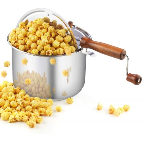  [아마존베스트]Cook N Home 02627 Stainless Steel Popcorn Popper, 6 quart, Silver