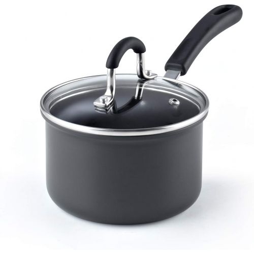  [아마존베스트]Cook N Home 0, Black 1.5QT/14CM Anodized Nonstick Saucepan, 1.5 Quarts