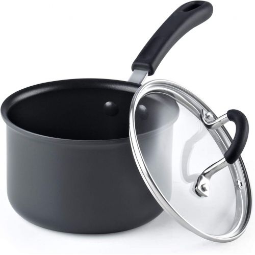  [아마존베스트]Cook N Home 0, Black 1.5QT/14CM Anodized Nonstick Saucepan, 1.5 Quarts