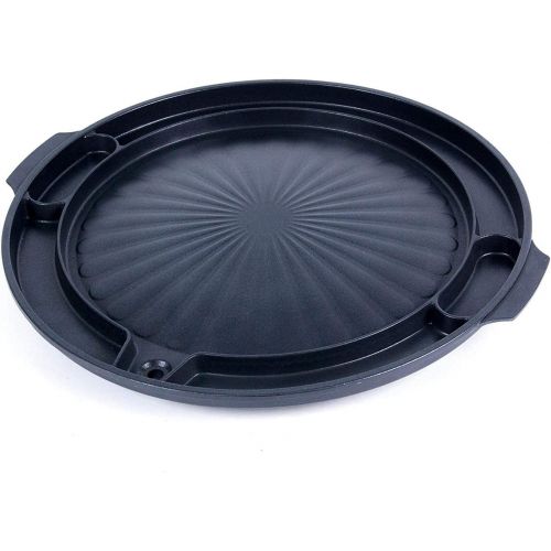  CookKing - Master Grill Pan, Korean Traditional BBQ Grill Pan - Stovetop Nonstick Indoor/Outdoor Smokeless BBQ Cast Aluminum Grill Pan