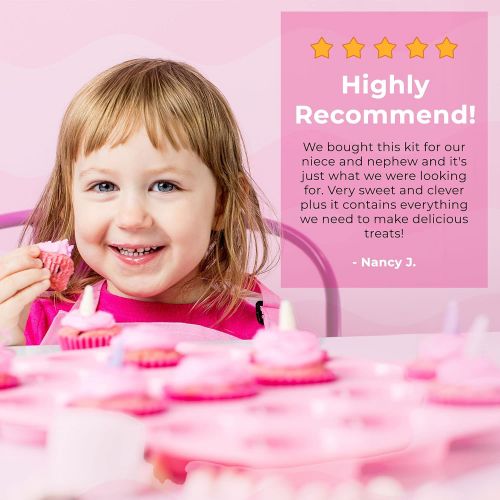  [아마존베스트]Cc1 Unicorn Kids Baking Set, Includes Kids Baking Apron, Measuring Cup, Ingredients, Unicorn Plate, Baking Pan, and More, Perfect Children’s Activity, Great Gift For Kids 3 and Older -