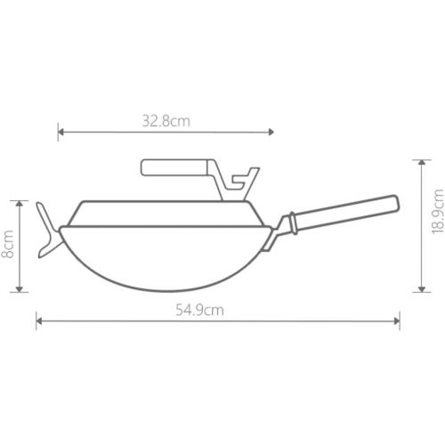  Cooking Tools Flat bottom uncoated household pot non stick pan / 32cm gauge with anti scald wood handle multipurpose for induction cooker stove