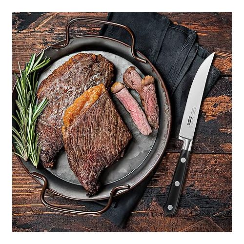  Cooks Standard Steak Knives Set 6-Piece, High Carbon Stainless Steel Classic Sharp Kitchen Steak Knife, Ergonomic Handle,Black