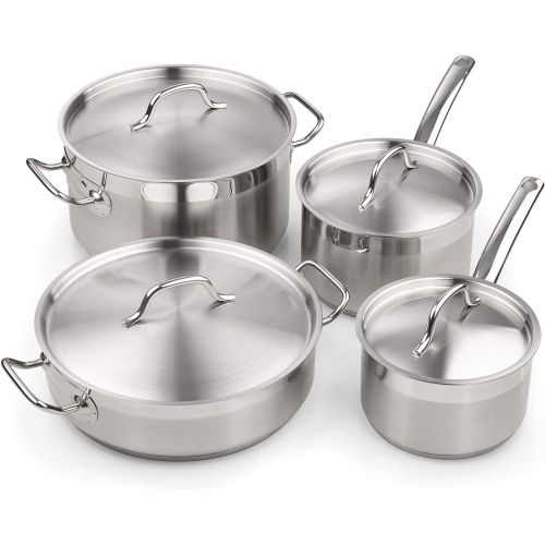  Cooks Standard Professional Stainless Steel Cookware Set 8PC, 8 PC, Silver