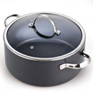 Cooks Standard Lid 7 Quart Hard Anodized Nonstick Dutch Oven Casserole Stockpot, Black