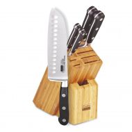 Cooks Standard 6-Piece Stainless Steel Knife Set with Expandable Bamboo Block for Extra Slots