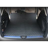 Cool car Custom fit Cargo Mat boot liner Waterproof full covered cargo liners Leather Boots Liner Pet Mats for Jaguar XF XE F-PACE (F-PACE, Black with black stitches)