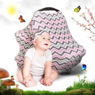 Cool Beans Baby Car Seat Canopy and Nursing Cover | Multiuse - Soft and Stretchy Fabric Easily Covers High Chairs, Shopping Carts, Car Seats | Bonus Infant Baby Beanie...